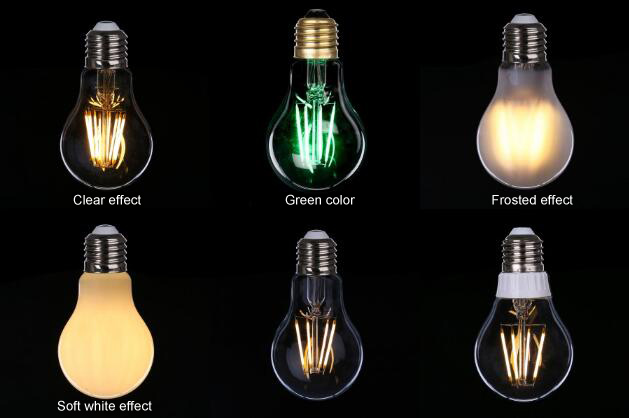 Soft white LED filament bulbs