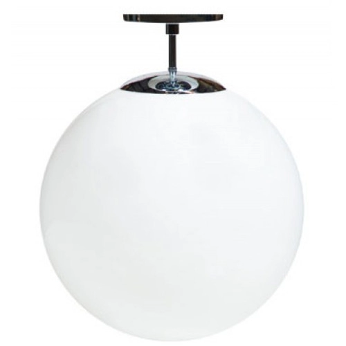 Polished chrome glass globe ceiling light fixture