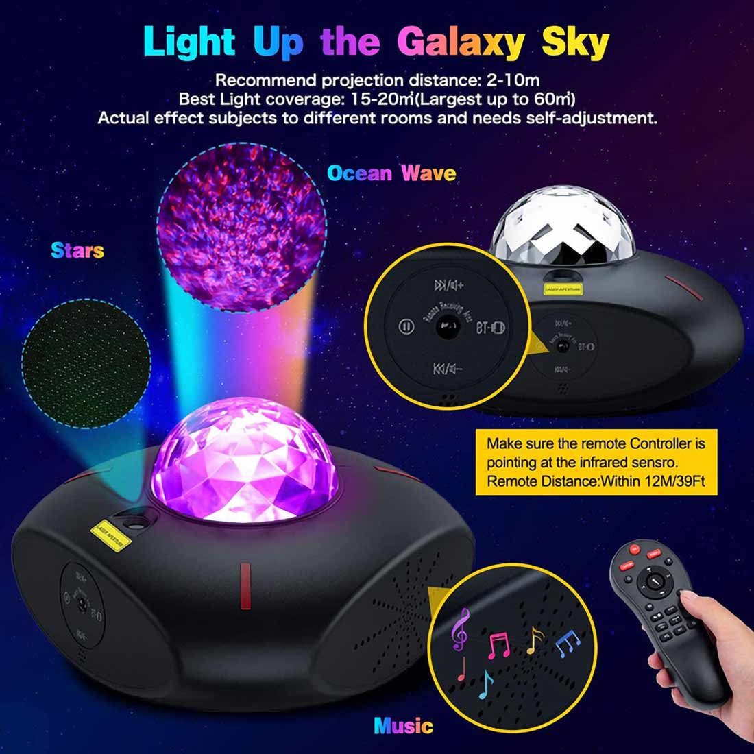 2021 newly Buletooth Starry Projector Light