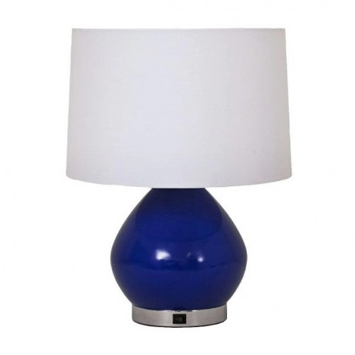Blue ceramic table lamp for bedroom