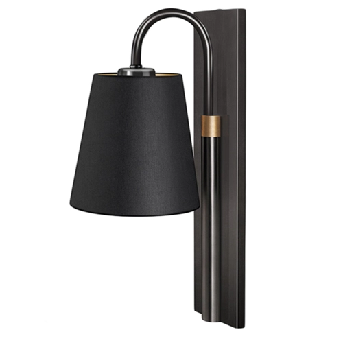Modern matte black wall sconce with black cone shade
