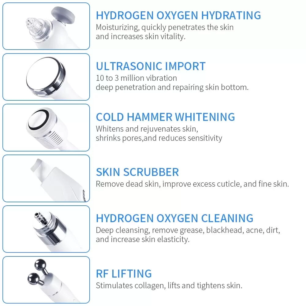 6 IN 1 Hydra Facial Machine RF skin rejuvenation Microdermabrasion Hydro Dermabrasion Bio-lifting  hydrafacial wrinkle removal equipment