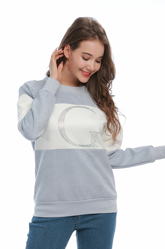 Casual Color block Long Sleeve Crew Neck Womens Pullover