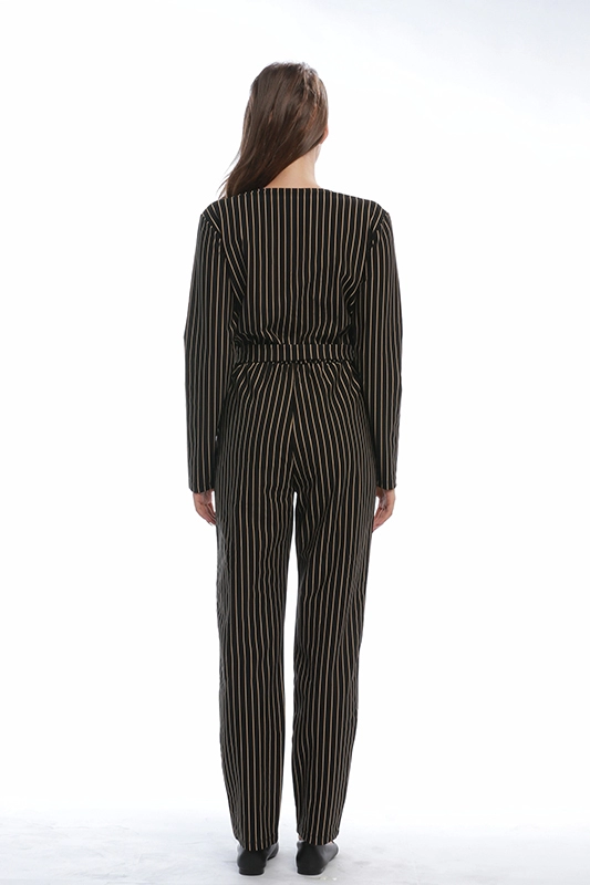 Striped Long Sleeve One Piece Women Jumpsuits