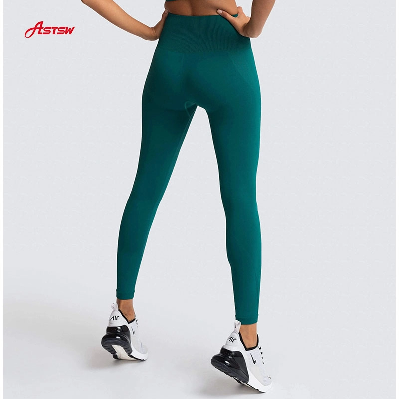 Green Athletic Breathable Seamless Women Tights