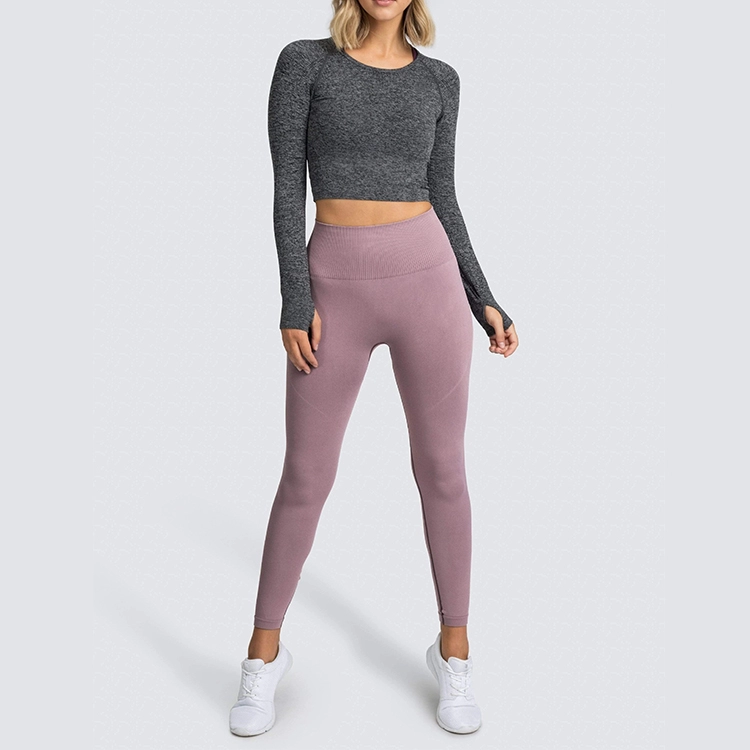 Ribbed Sleeves Lightweight Seamless Crops Tops