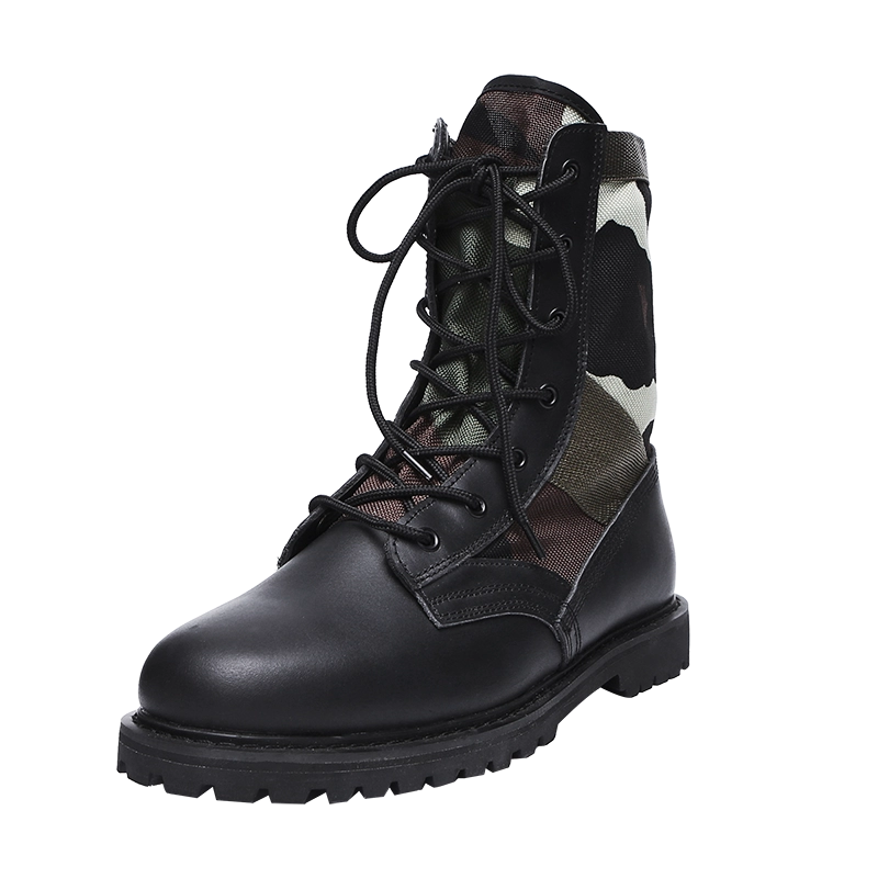 Camouflage black combat military jungle boots