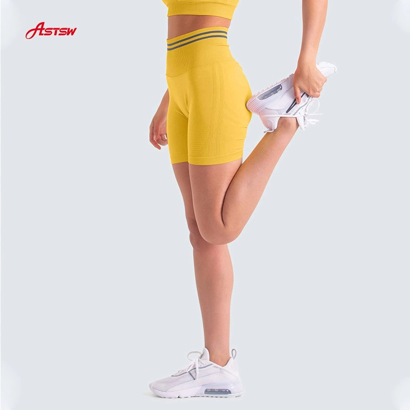Yellow Running Women Sexy Yoga Shorts