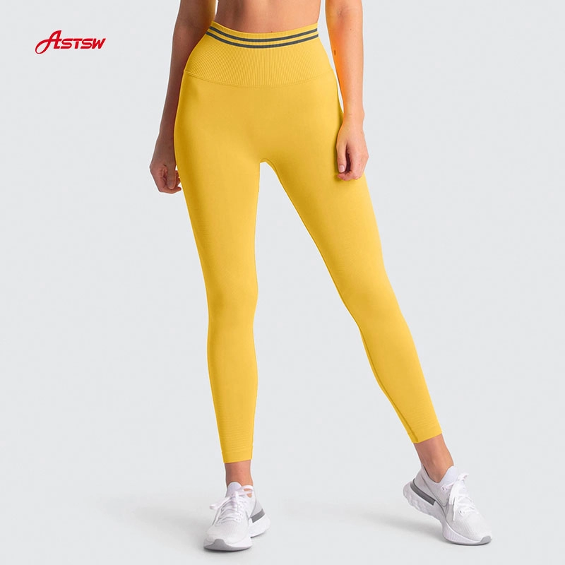 Super Stretch  Yellow Seamless Workout Tight