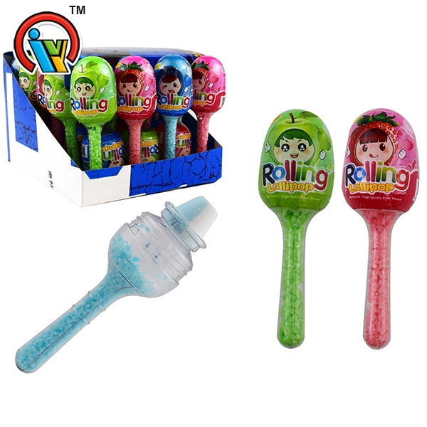 Big size lollipop pressed candy with fruity grains candy