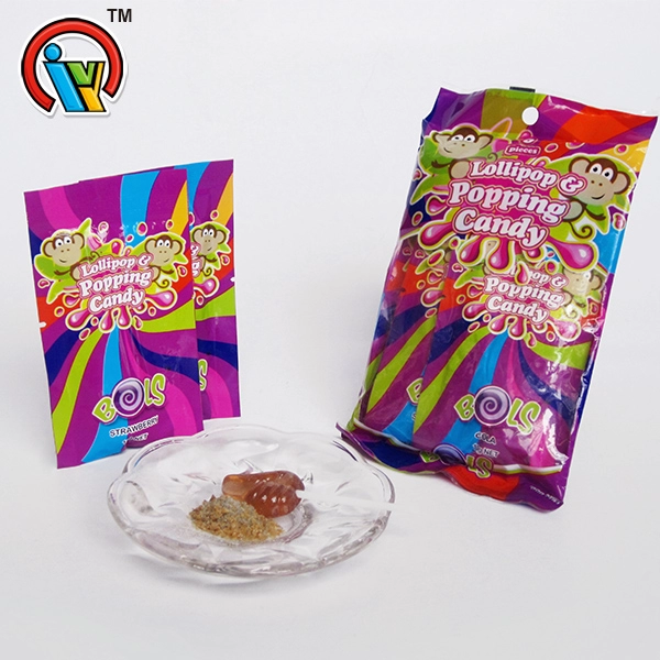 Hand shape lollipop with magic popping candy