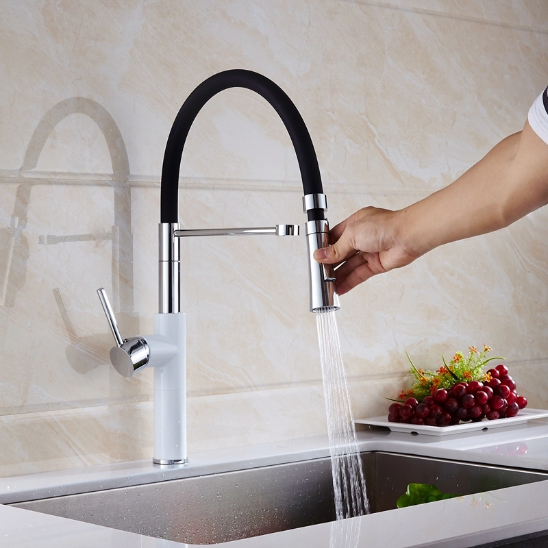Spring Pull Down Kitchen Faucet with Single Handle