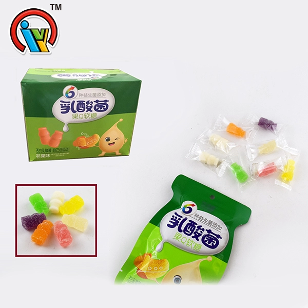 Lactic acid bacteria fruit juice bottle shaped chewing candy