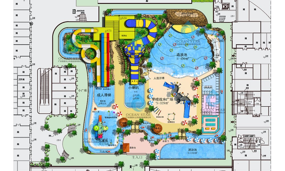 4000 square outdoor water park design