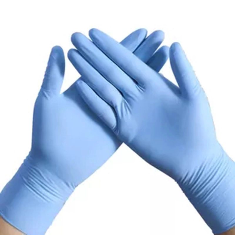 100 Piece/Box  Wholesale Manufacturers Disposable Blue Nitrile Gloves Medical Powder Free
