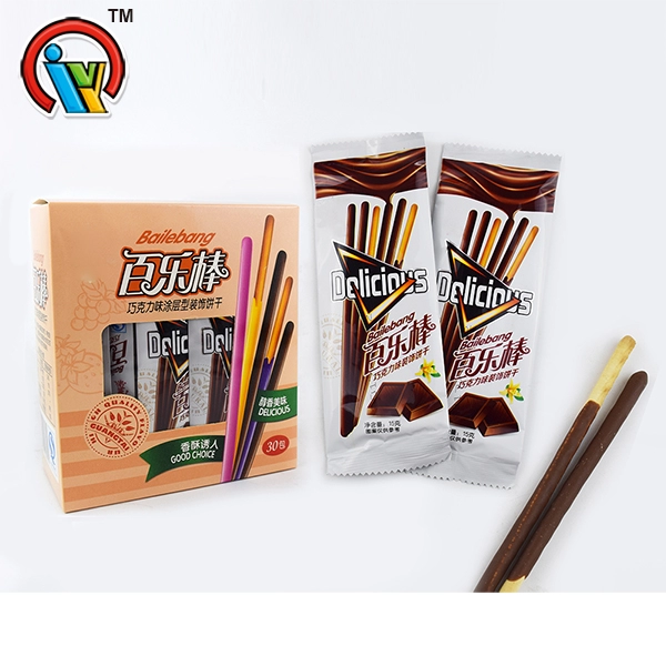 Fruity flavor long chocolate biscuit stick