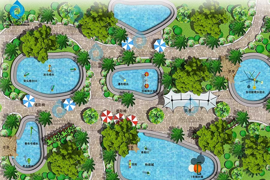 1800㎡ Children water playground solution