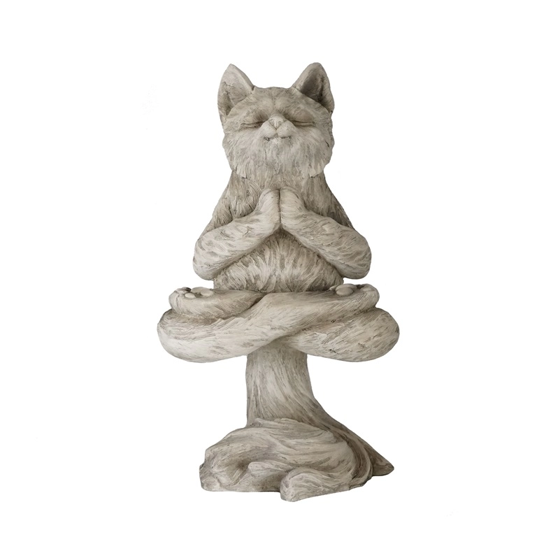 Levitating Yoga Cat MGO Garden Figurine