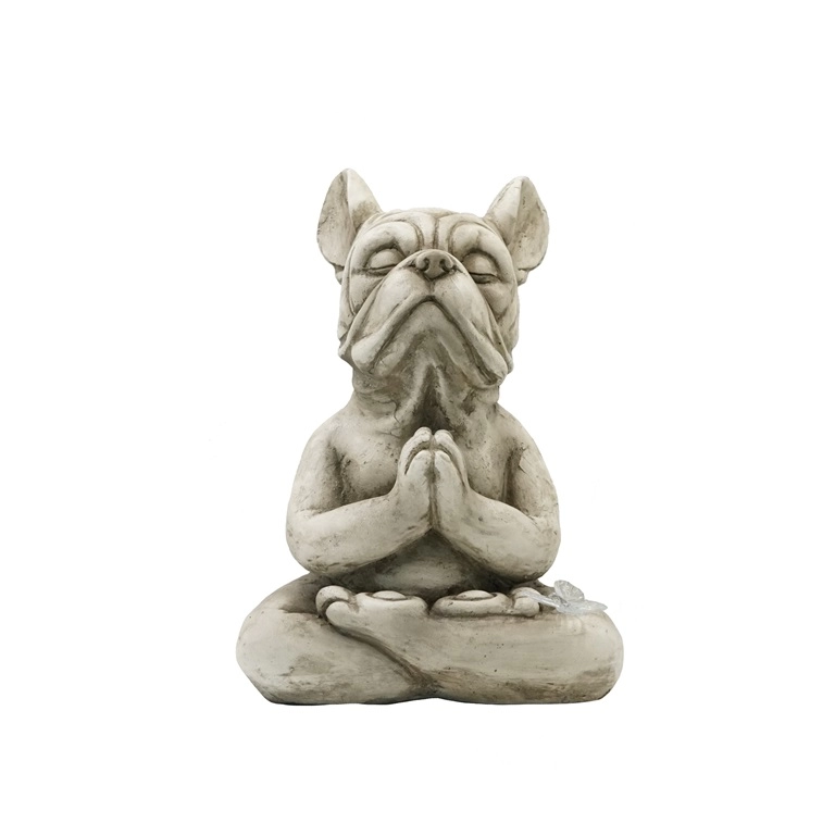 Meditating French Bulldog MGO Garden Figurine