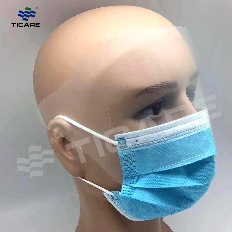 Disposable 3ply Non woven face mask with eye shield