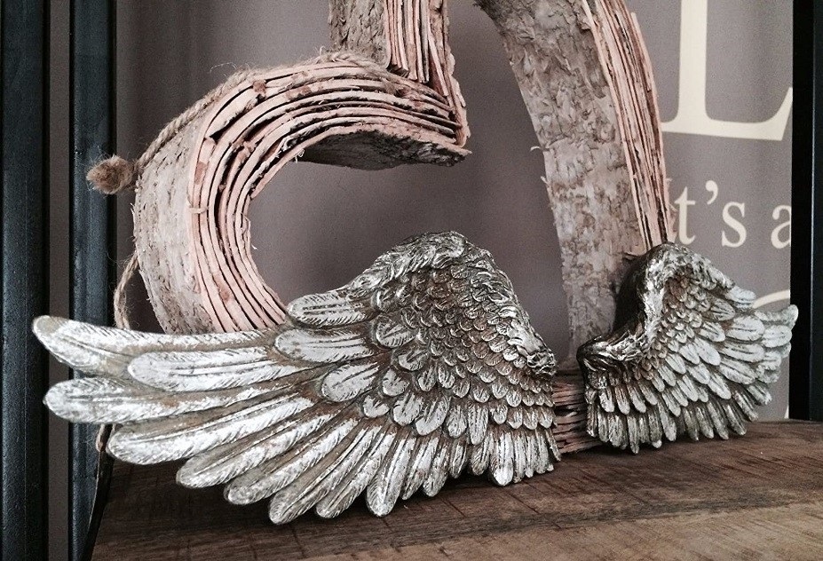 Vintage shabby chic angel wings