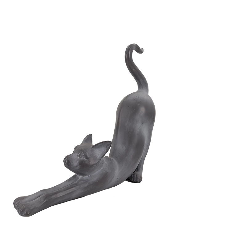 Modern Resin Animal Ornament Stretching Cat Statue