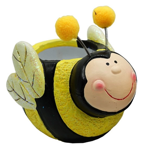 Spring Vibe Resin Whimsical Bumblebee Plant Pot