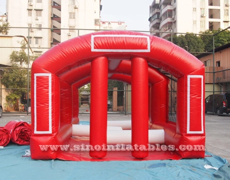 Outdoor giant inflatable football obstacle course with tent for playing games