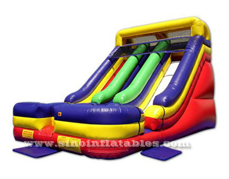 Colorful double lanes inflatable slides for children plaground