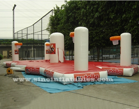 Commercial crossover inflatable interactive games with basketball hoops