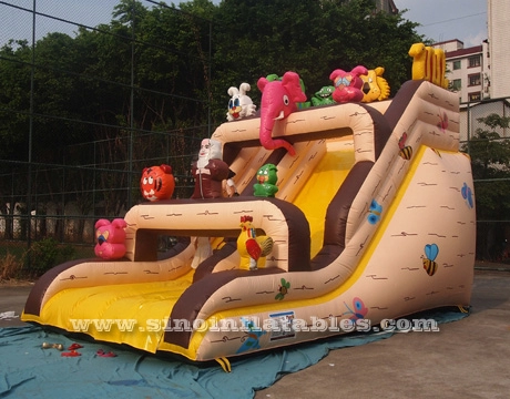 Backyard kids Noah's ark inflatable slide made of 18 OZ. lead free pvc tarpaulin