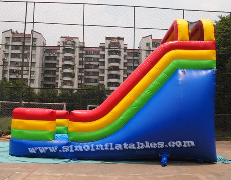 18ft rainbow high rail wet n dry inflatable slide with single lane