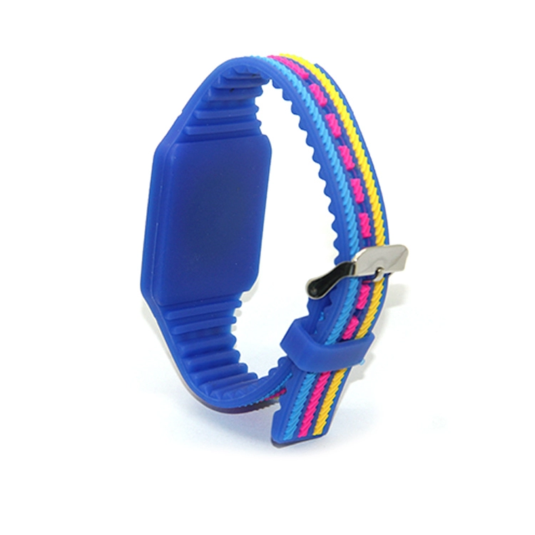 Embossed rfid smart wristband colorful silicone wristband