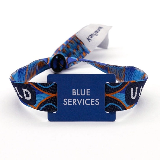 Rewritable NFC Woven Wristband With Plastic Tag