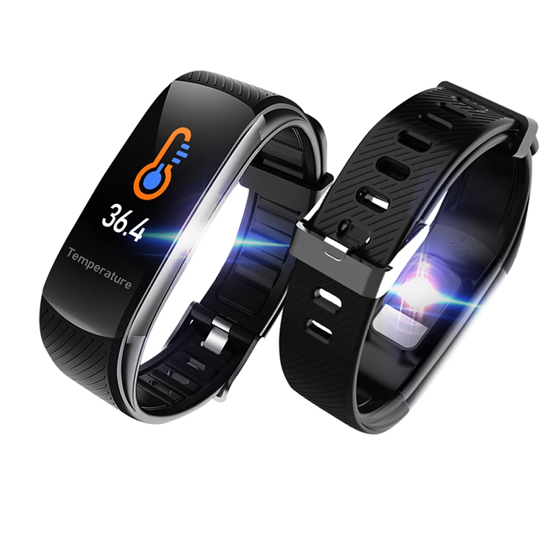 2020 Slim Adult Ce Rohs Health Tracking Wrist Watch Body Temperature Sensor Measuring Smart Bracelet