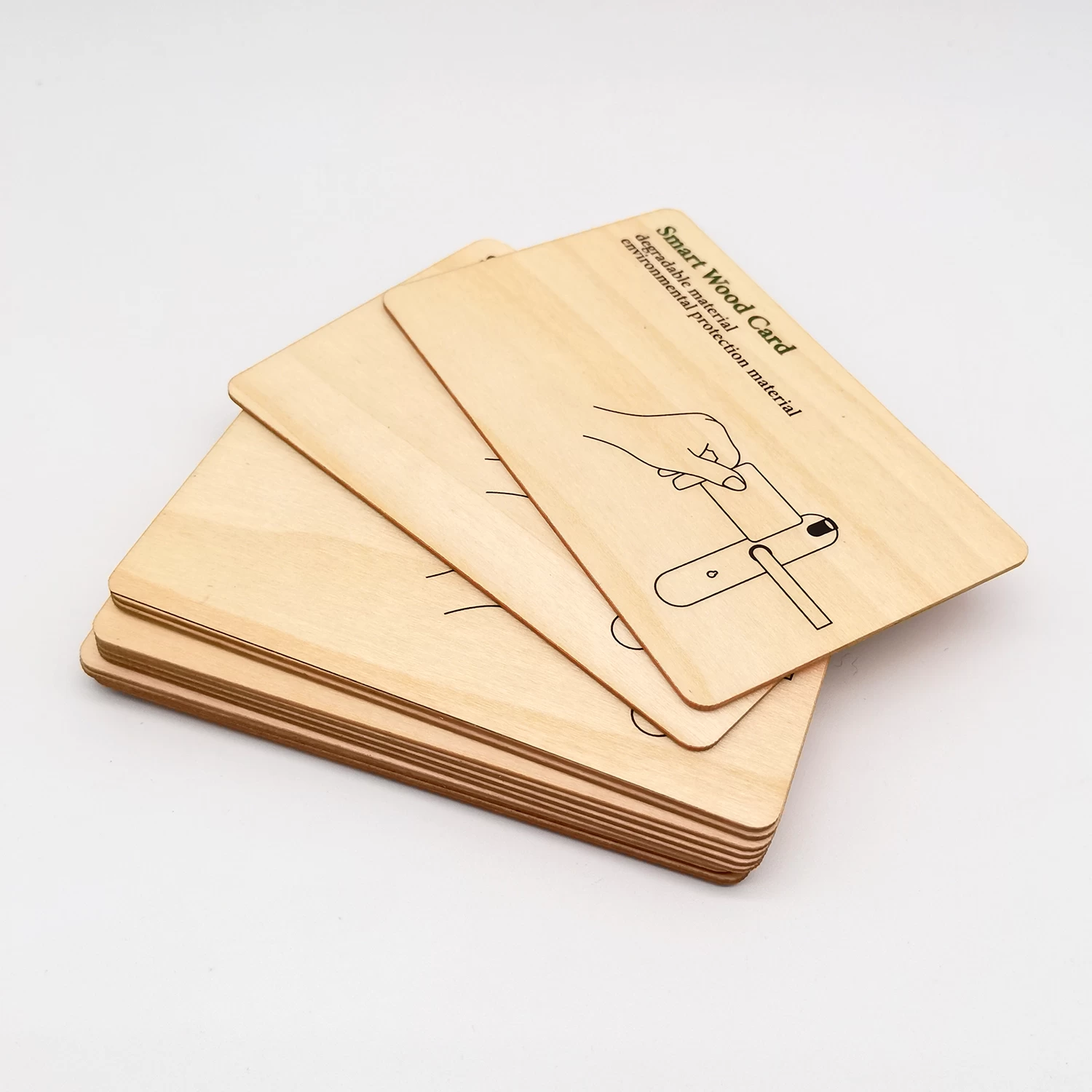 Programmable Bamboo Wood Business Cards RFID ISO14443A Smart NTAG 213 NFC Wooden Card