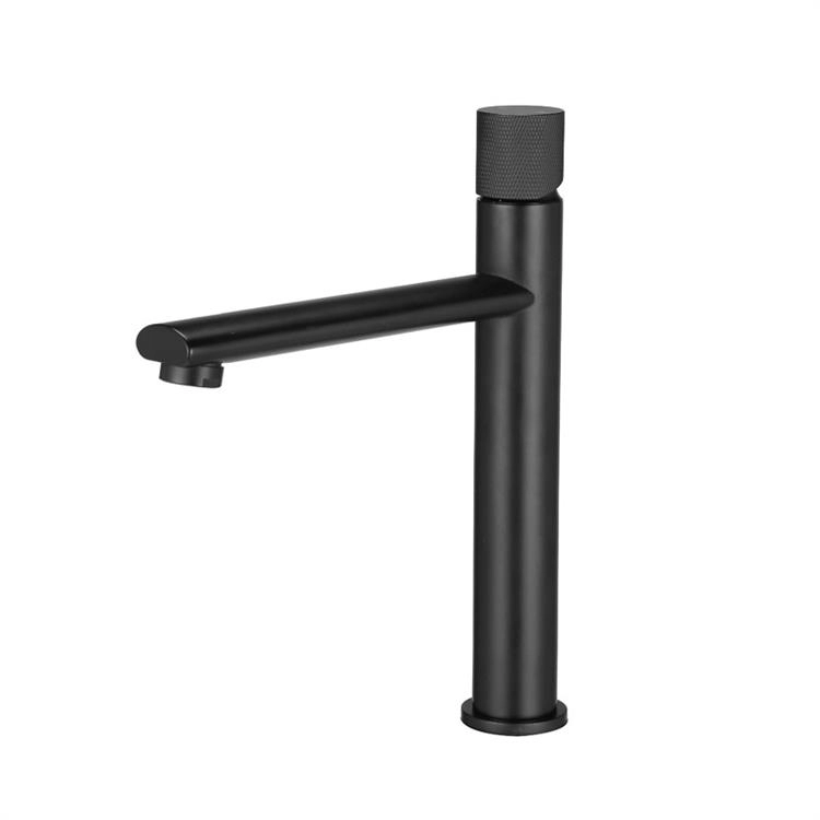 Tall Black Hot and Cold Water Tap Black Basin Faucets