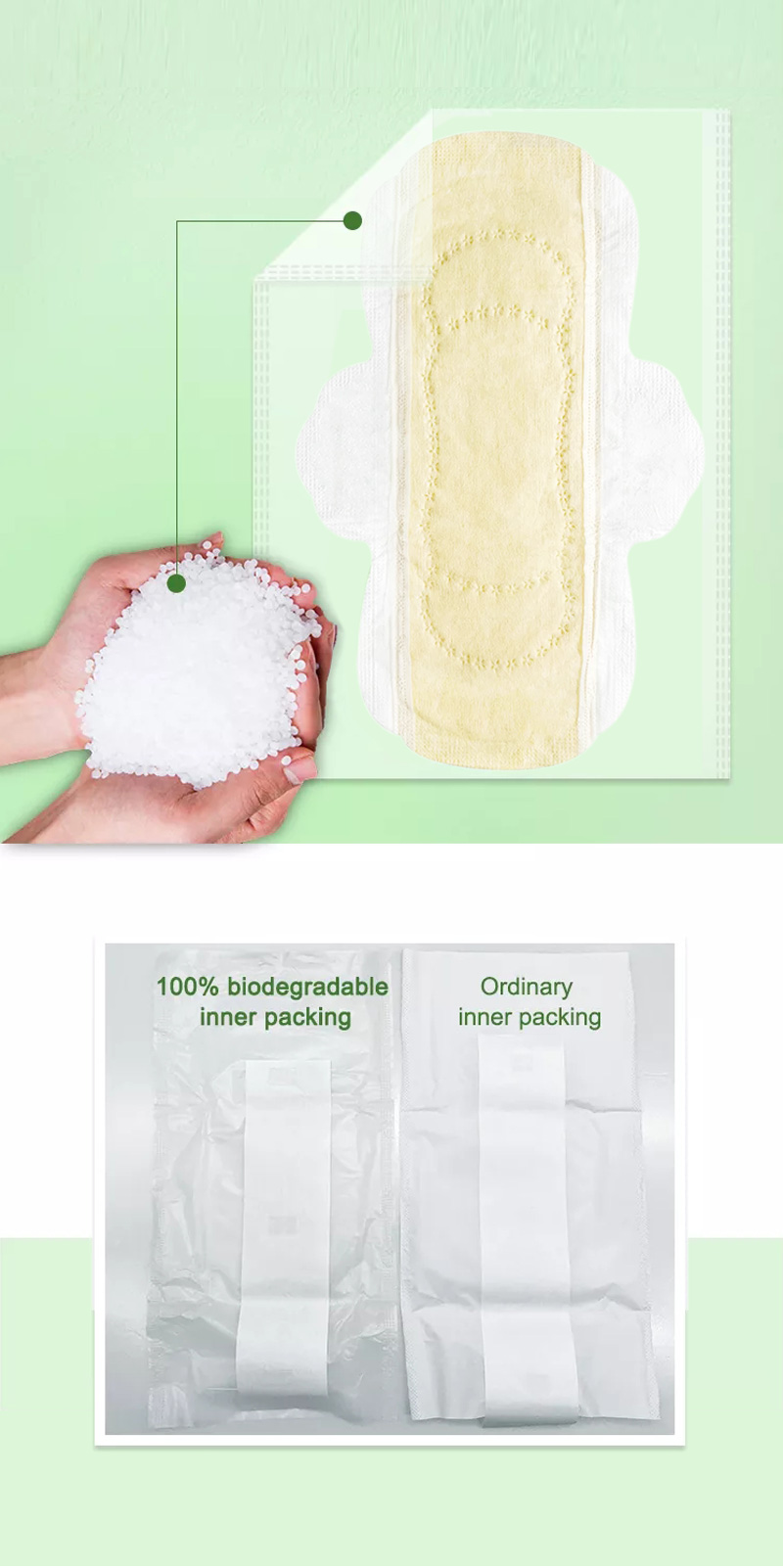 Biodegradable Sanitary Napkin customized