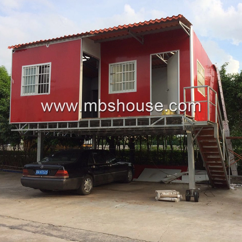 Two Storey Building Plan Light Steel Prefabricted Living House with Garage