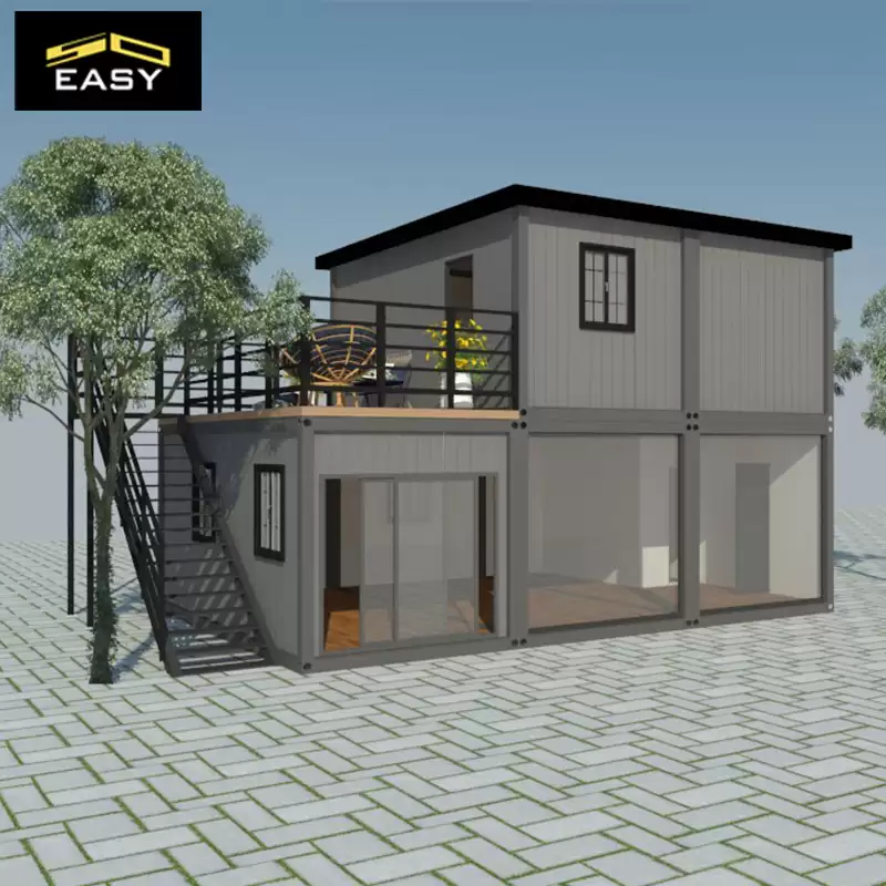 two layers flat pack container house container dormitory container office