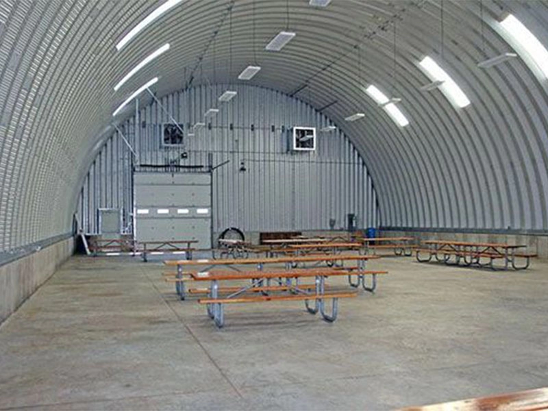 Metal arch steel shed building