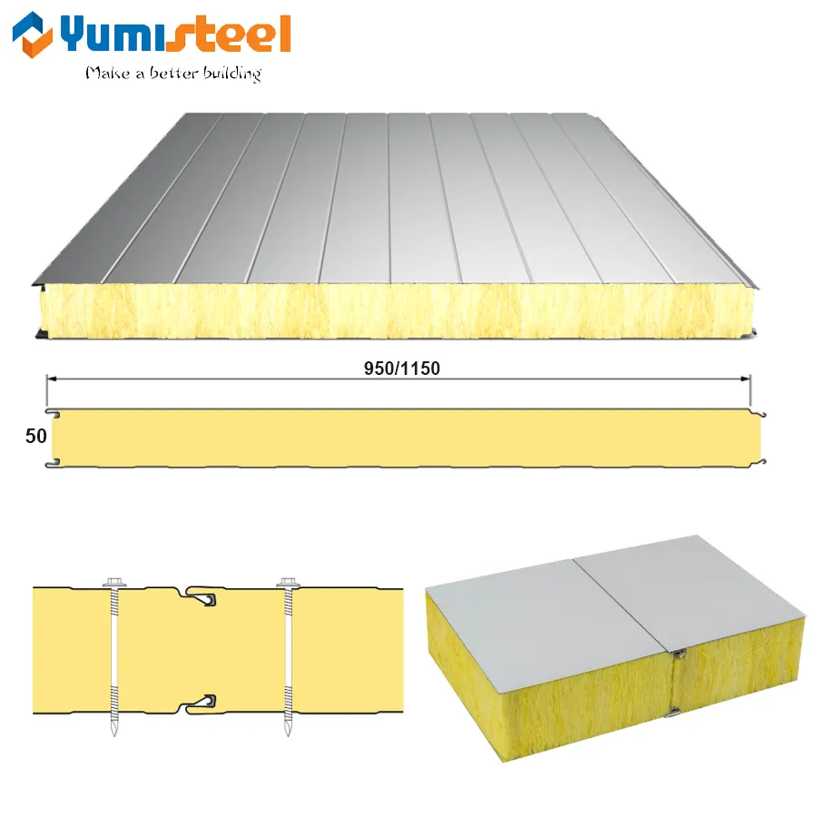50mm economic fireproof glass wool panels for wall