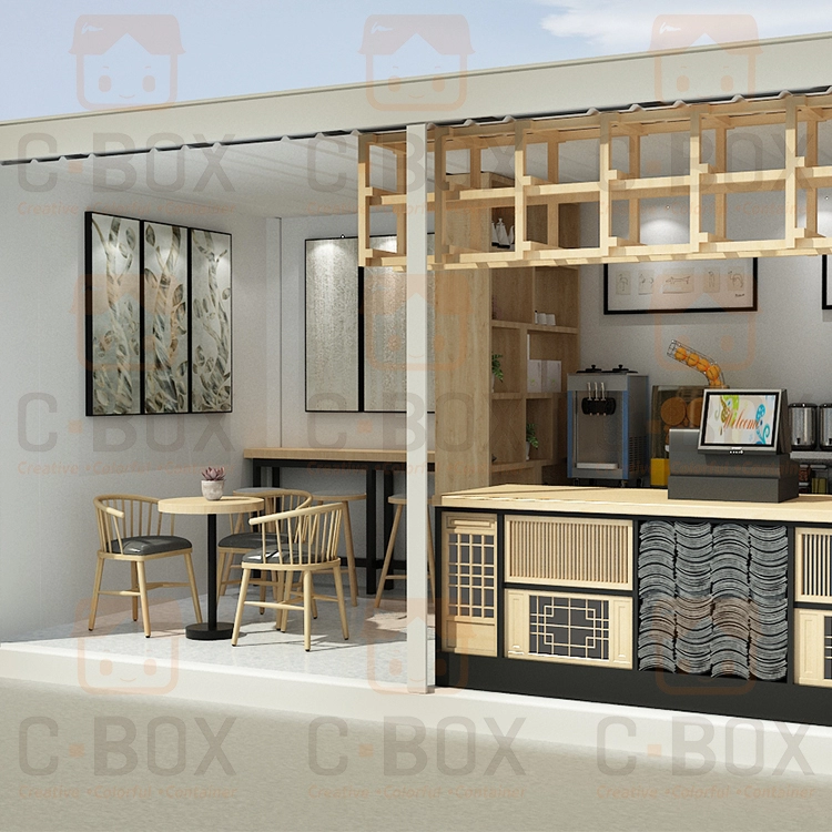 Flat pack container house for coffee / cake / garment shop