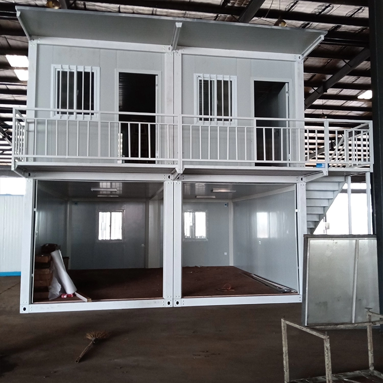 Prefabricated 20ft flat pack container house office  with two floor