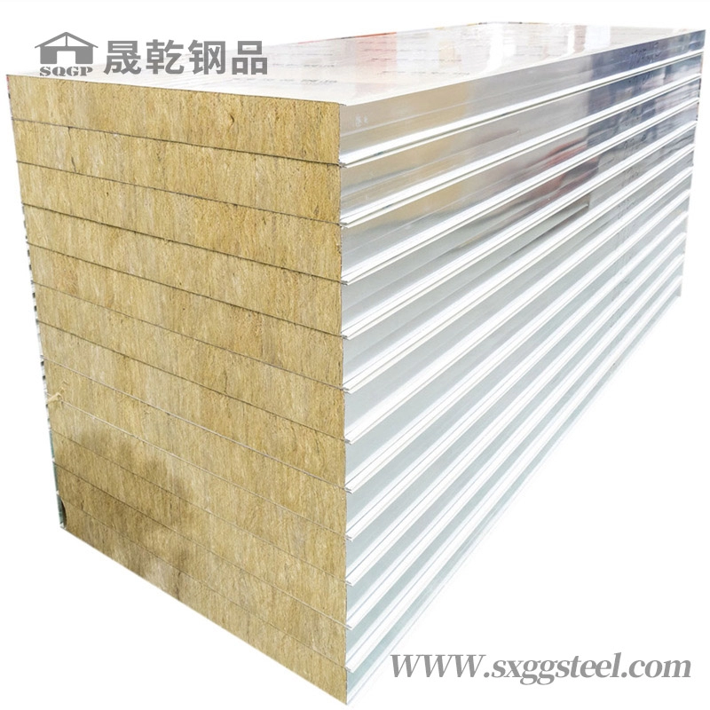 Rock wool sandwich panel for building materials
