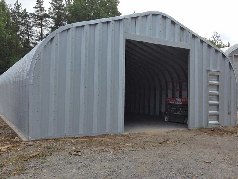 Arch shape steel space frame roofing of storage shed