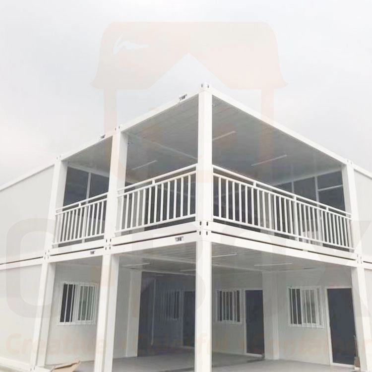 Customized prefab flat container house building for storage