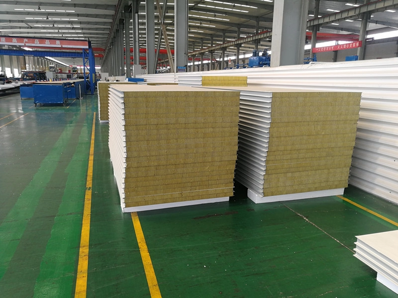 A Class Fireproof Rock Wool Sandwich Panel For Metal Wall Cladding System