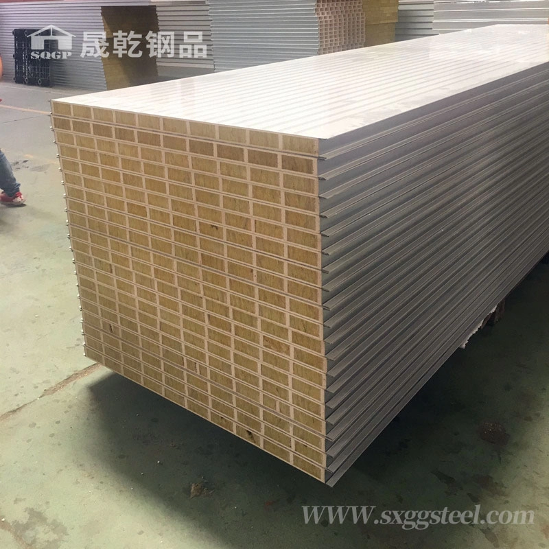 Glass Magnesium Rock Wool Insulated Wall Sandwich Panel For Cleanroom