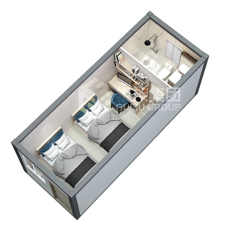China Low Cost flat pack temporary 2 bedroom house